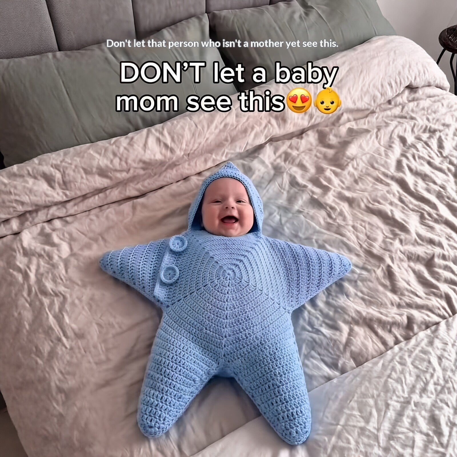 Crocheted Star-shaped Bodysuit Starfish Baby Sleeping Bag Newborn Baby Boy Girl Kids Cartoon Hooded Romper Jumpsuit Bodysuit Clothes Outfits Long Sleeve Playsuit Toddler One Piece Outfit